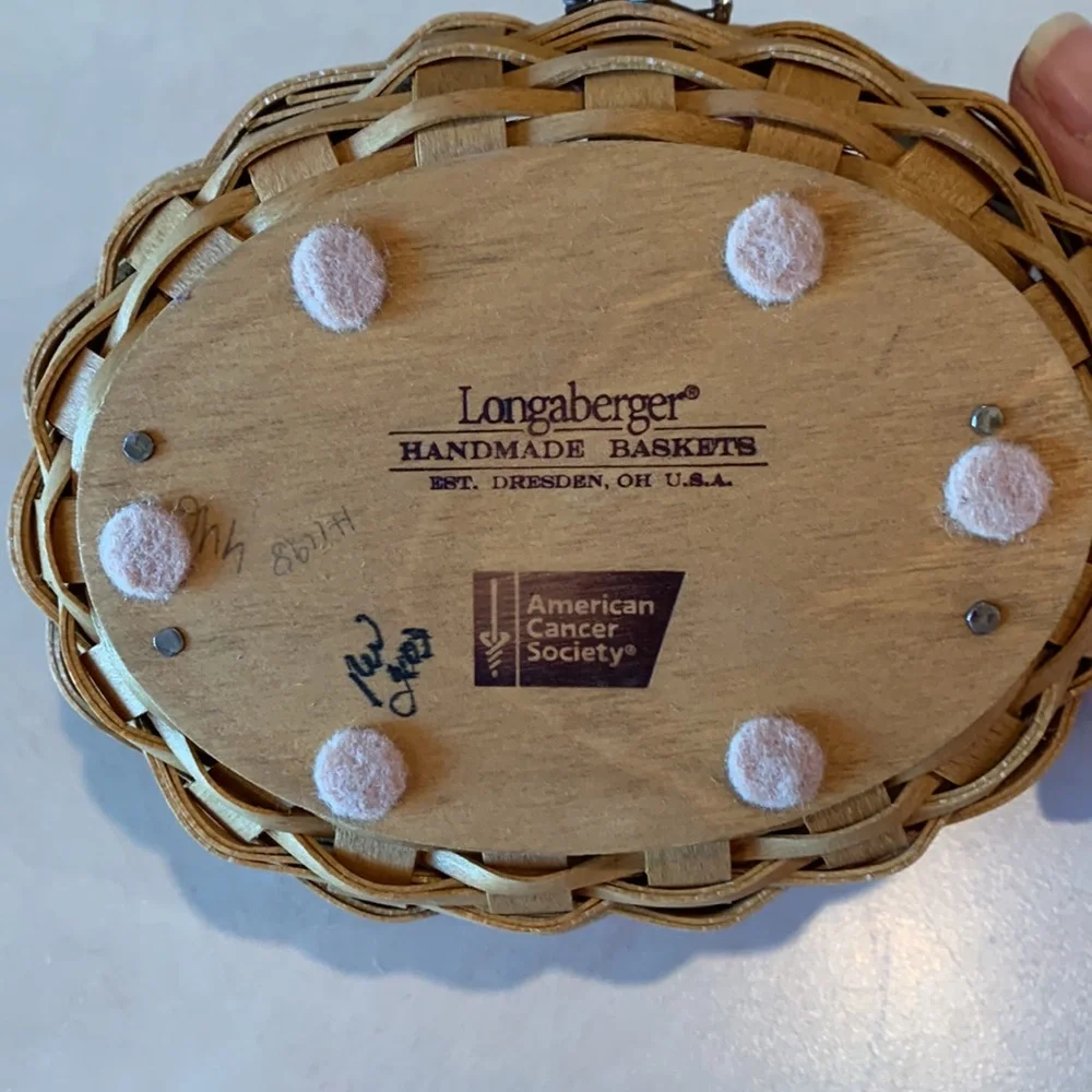 Longaberger 2003 Horizon of Hope Cancer Basket with Lid, liner, prot, ti…